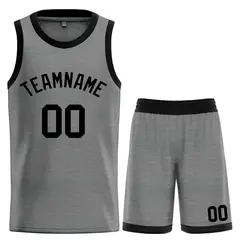 Dark Gray Black Classic Bull Sets Basketball Jersey