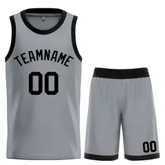 Dark Gray Black Classic Bull Sets Basketball Jersey