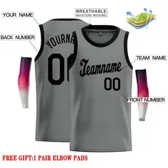 Dark Gray Black Classic Casual Basketball Jersey 2