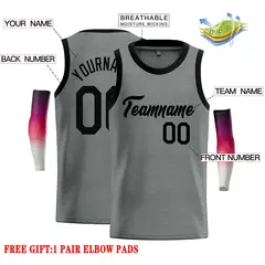 Dark Gray Black Classic Casual Basketball Jersey 2