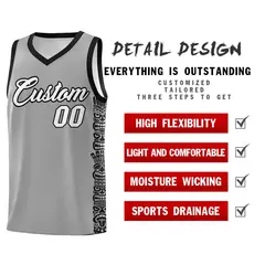 Dark Gray Black Indians Pattern Basketball Jersey 2