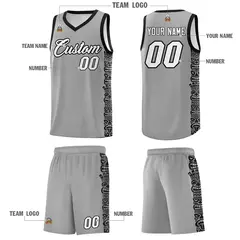 Dark Gray Black Indians Pattern Basketball Jersey 5
