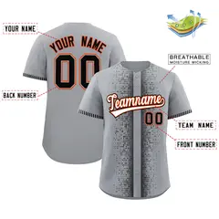 Dark Gray Black Phonetic Rhythm Authentic Baseball Jersey 2