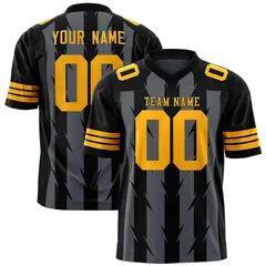 Dark Gray Black Razr Stripe Graffiti Flag Football Jersey 1