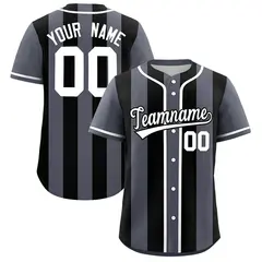 Dark Gray Black Thick Stripe Authentic Baseball Jersey