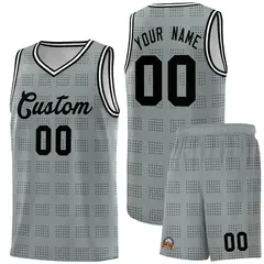 Dark Gray Black Trailblazer Dot Pattern Basketball Jersey 1