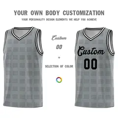 Dark Gray Black Trailblazer Dot Pattern Basketball Jersey 3