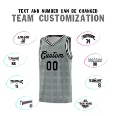 Dark Gray Black Trailblazer Dot Pattern Basketball Jersey 4