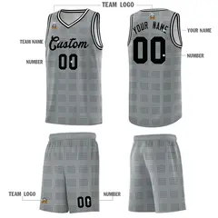 Dark Gray Black Trailblazer Dot Pattern Basketball Jersey 5
