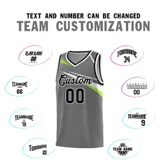 Dark Gray Black-White Chest Color Block Basketball Jersey 4