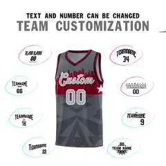 Dark Gray City Silhouette Pattern Basketball Uniform Jersey 4