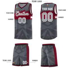 Dark Gray City Silhouette Pattern Basketball Uniform Jersey 5