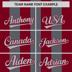Dark Gray Crimson Thick Stripe Authentic Baseball Jersey 3