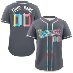 Dark Gray Genderflux Pride Month Classic Baseball Jersey 1