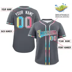 Dark Gray Genderflux Pride Month Classic Baseball Jersey 2