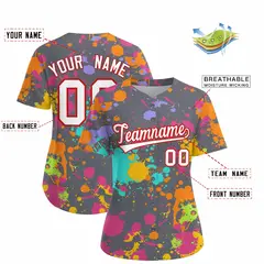 Dark Gray Graffiti Fashion Baseball Jersey For Women 2