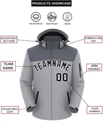 Dark Gray Gray-Black Two Tone Waterproof Jacket 2