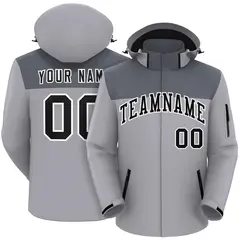Dark Gray Gray-Black Two Tone Waterproof Jacket 1