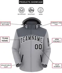 Dark Gray Gray-Black Two Tone Waterproof Jacket 2