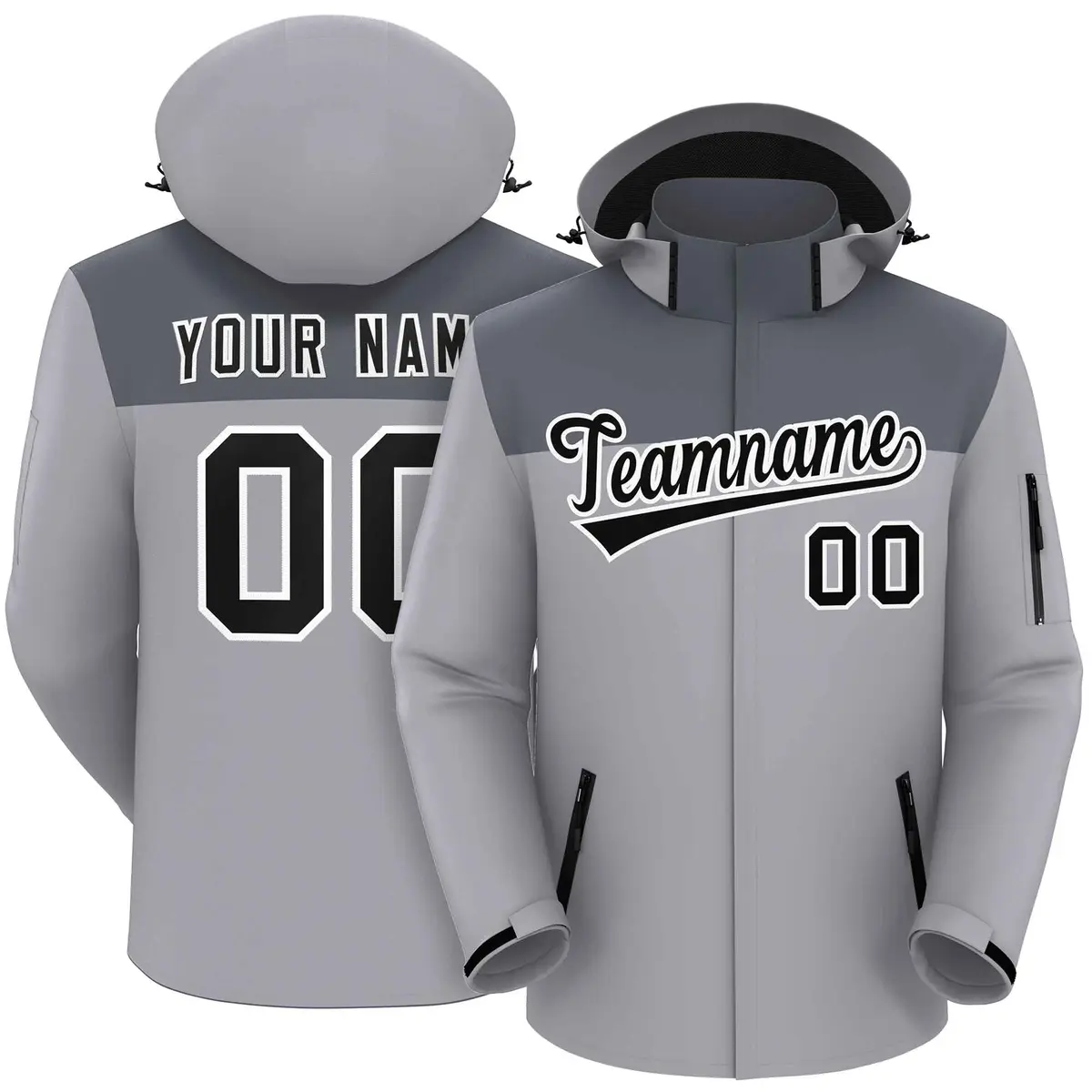Dark Gray Gray-Black Two Tone Waterproof Jacket