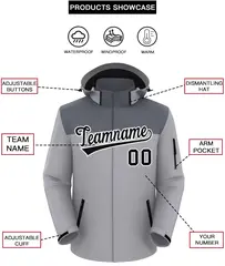 Dark Gray Gray-Black Two Tone Waterproof Jacket 2