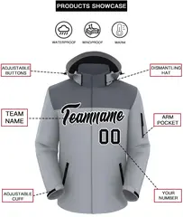 Dark Gray Gray-Black Two Tone Waterproof Jacket 2