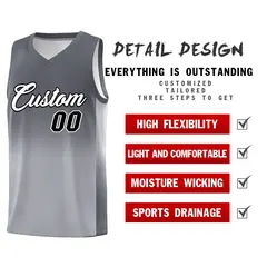Dark Gray Gray Gradient Basketball Jersey Sports Uniform 2