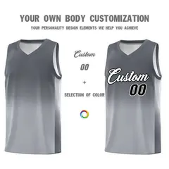 Dark Gray Gray Gradient Basketball Jersey Sports Uniform 3