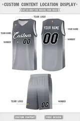 Dark Gray Gray Gradient Basketball Jersey Sports Uniform 5