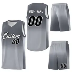 Dark Gray Gray Gradient Basketball Jersey Sports Uniform 7