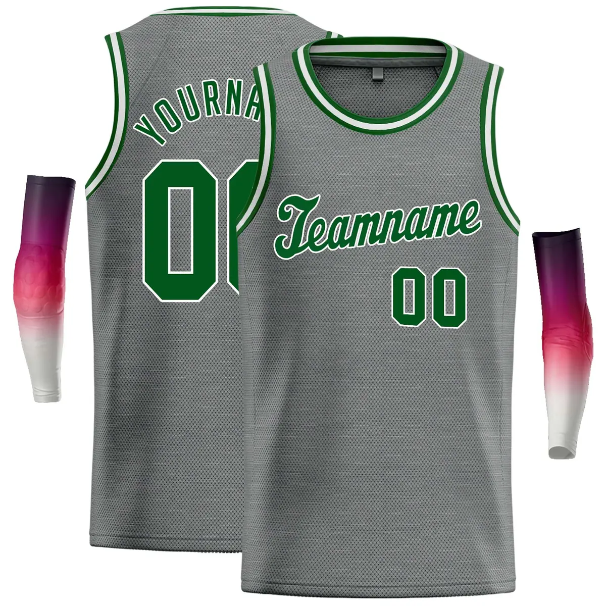 Dark Gray Green Classic Casual Basketball Jersey