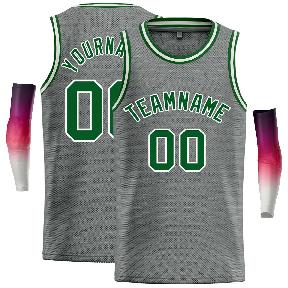 Dark Gray Green Classic Casual Basketball Jersey