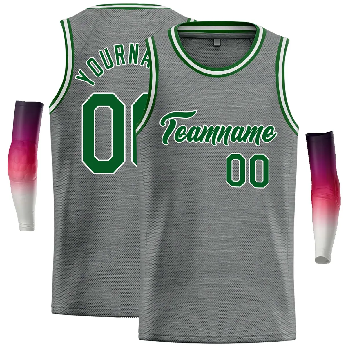 Dark Gray Green Classic Casual Basketball Jersey