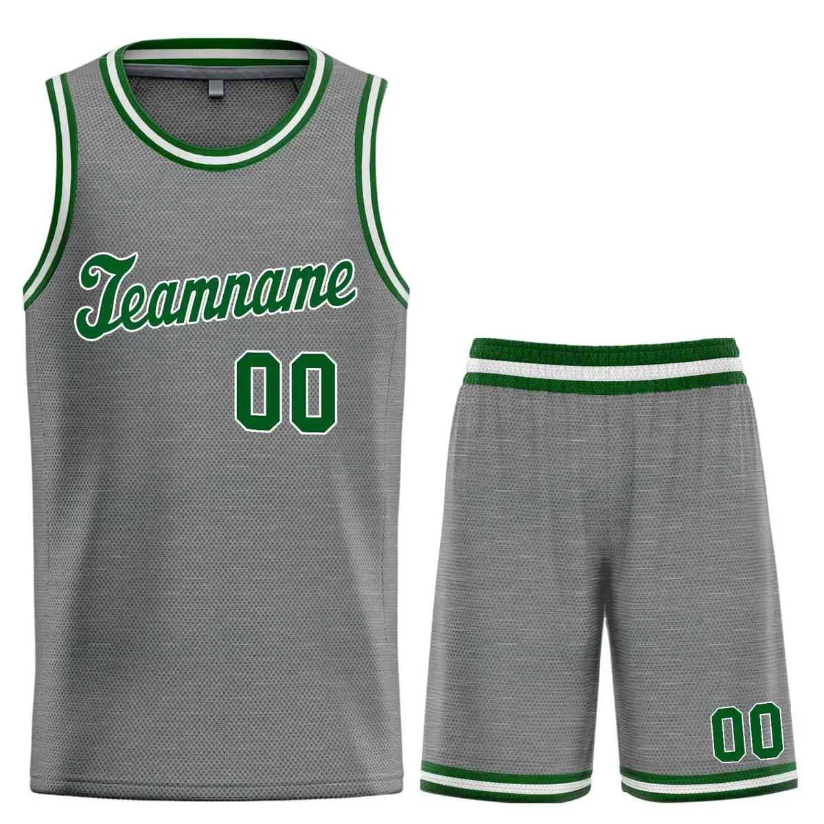 Dark Gray Green-White Classic Basketball Uniform Jersey