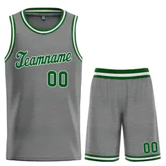 Dark Gray Green-White Classic Basketball Uniform Jersey