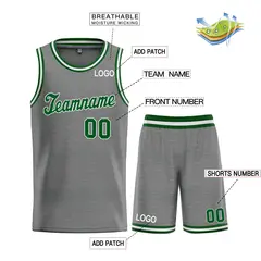 Dark Gray Green-White Classic Basketball Uniform Jersey 3