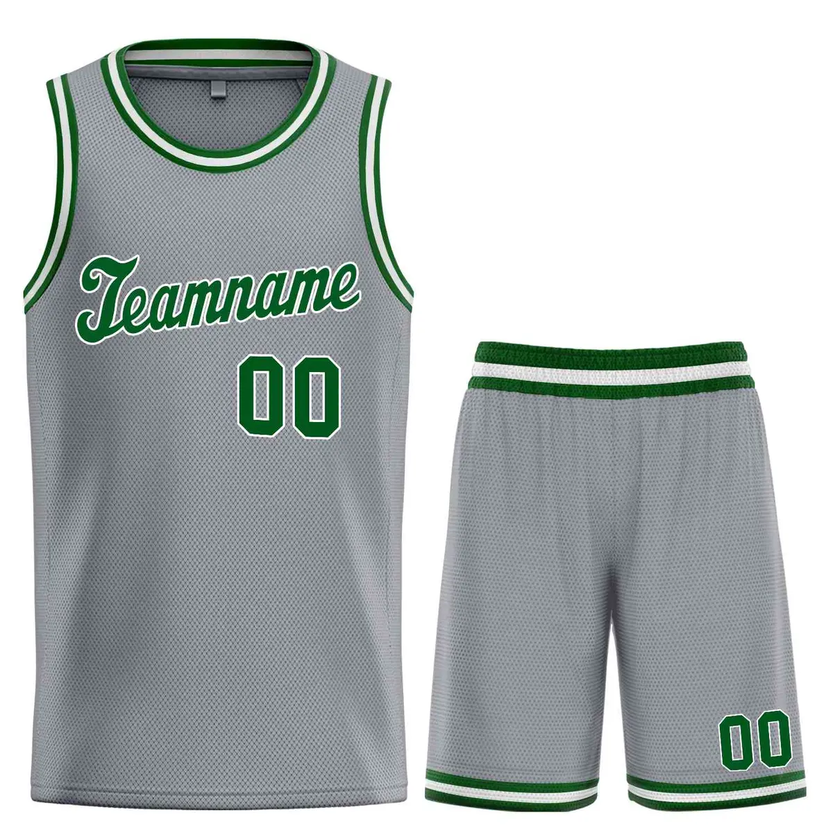 Dark Gray Green-White Classic Basketball Uniform Jersey