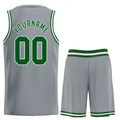 Dark Gray Green-White Classic Basketball Uniform Jersey 2