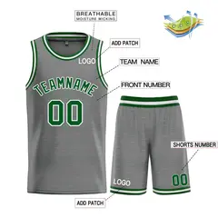 Dark Gray Green-White Classic Bull Sets Basketball Jersey 3