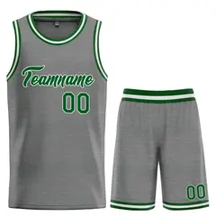 Dark Gray Green-White Heal Basketball Jersey Uniform Set 1