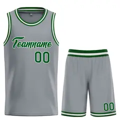 Dark Gray Green-White Heal Basketball Jersey Uniform Set 1
