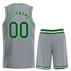 Dark Gray Green-White Heal Basketball Jersey Uniform Set 2