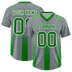 Dark Gray Kelly Green Gradient Vertical Stripe Football Jersey 1