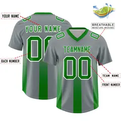 Dark Gray Kelly Green Gradient Vertical Stripe Football Jersey 2