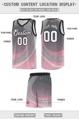 Dark Gray Light Pink Galaxy Graffiti Pattern Basketball Jersey 2