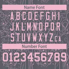Dark Gray Light Pink Graffiti Line Art Baseball Jersey 4