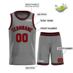 Dark Gray Maroon-Black Classic Bull Sets Basketball Jersey 3