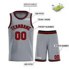 Dark Gray Maroon-Black Classic Bull Sets Basketball Jersey 3