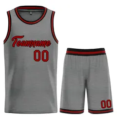 Dark Gray Maroon-Black Heal Classic Basketball Jersey