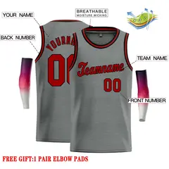 Dark Gray Maroon Classic Casual Basketball Jersey 2